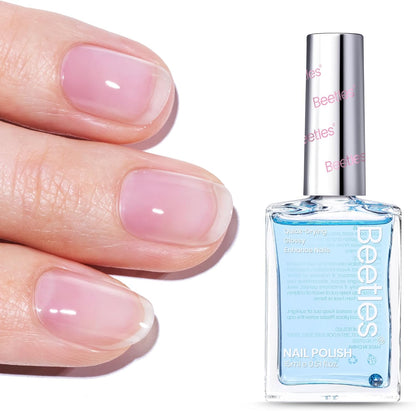 Beetles Gel Polish Nail Strengthener Oceanic Blue front view bottle showing the lacquer treatment.