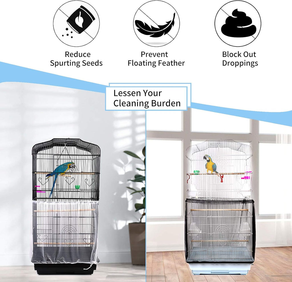 Close up of Daoeny bird cage seed catcher nylon mesh texture