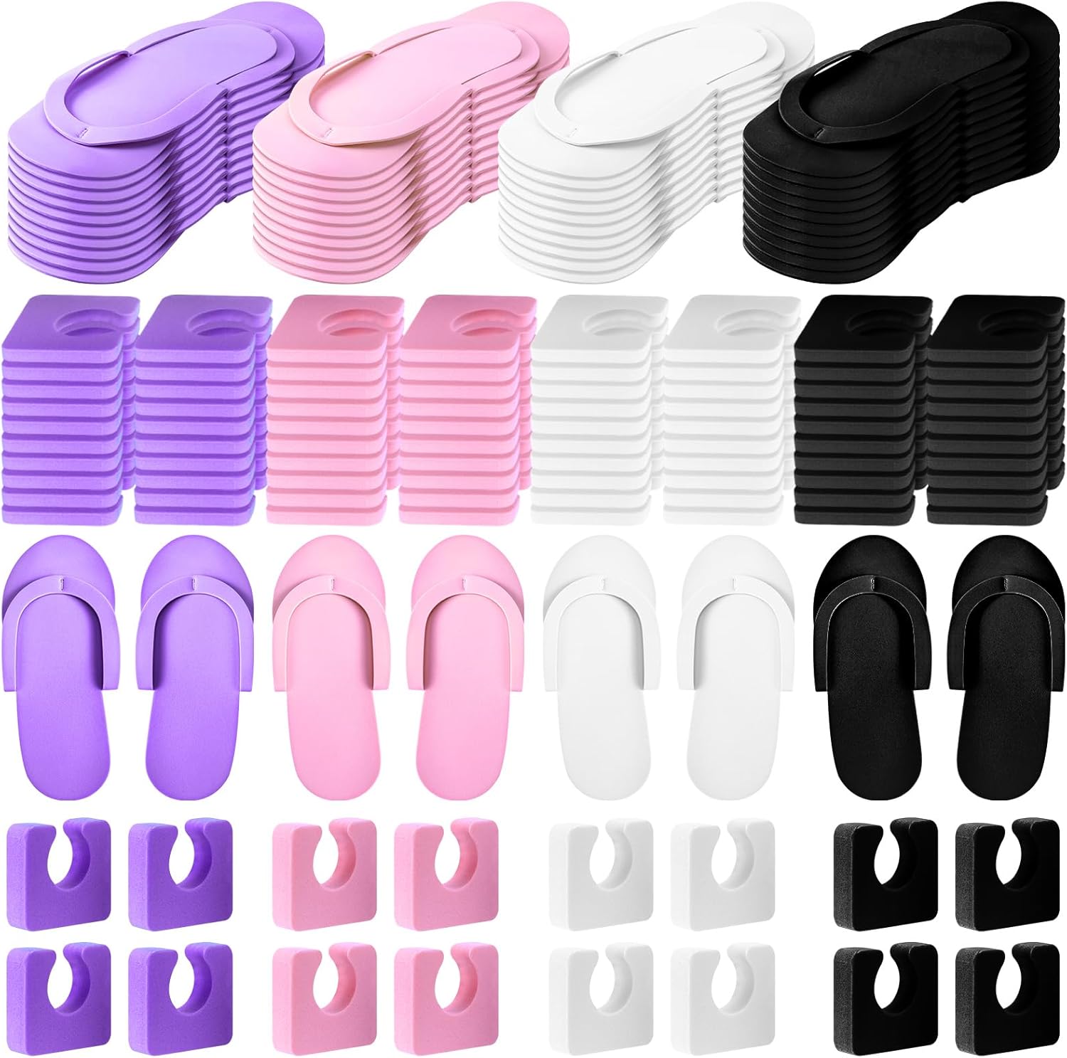 Suhine disposable pedicure kit with flip flops and toe separators