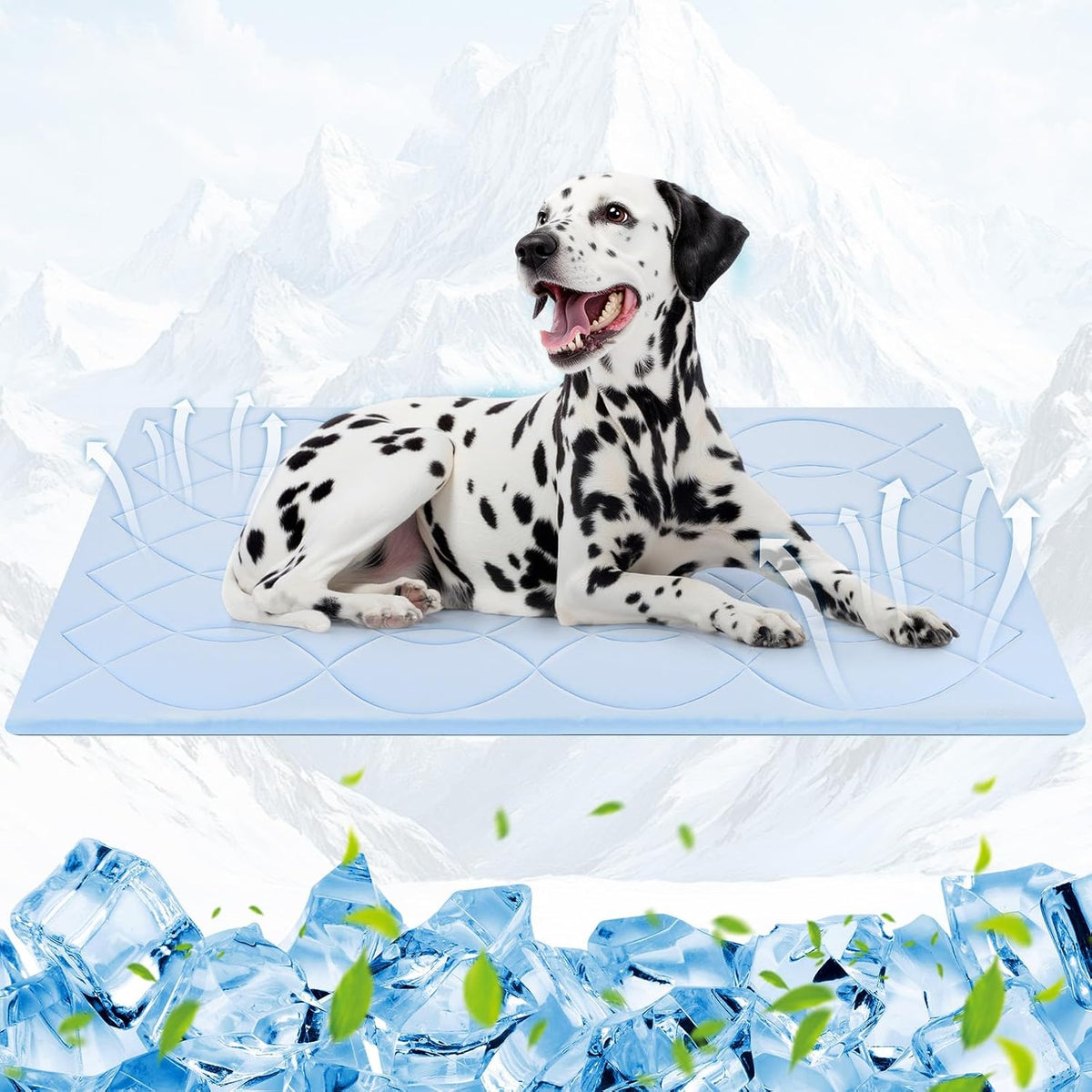 Dog Cooling Mat, 48'' x 28'' Large, Q-Max>0.4 Self-Cooling Mat for Dog Reversible (Cool & Warm), Double-Sided Pet Cool Pads for Summer, Crate, Kennel, Machine Washable, Non-Gel, Blue+Grey - Image 13
