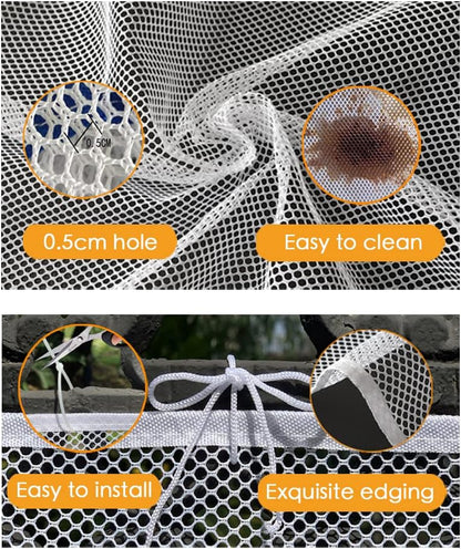Pet safe balcony netting showing installation cable ties