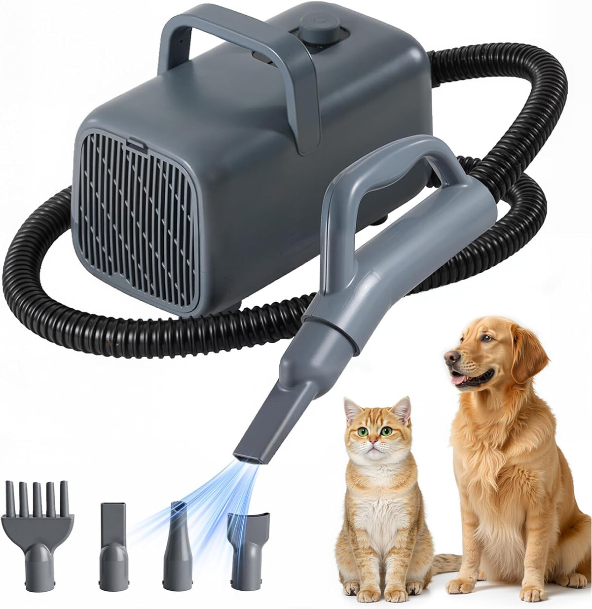 DUMOS Pet Grooming Vacuum Kit, 3 Adjustable Suction Modes, 5 Professional Grooming Tools with Low Noise Dog, 10000PA Cat Hair Clippers for Home Cleaning, 2.5L, Ivory - Image 13