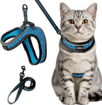 Cat Harness and Leash Set,Escape Proof Kitten Harness,Step in Adjustable Soft Lightweight,Easy Control,Reflective Strips Comfortable for Walking Travel(Blue,XS) - Image 14