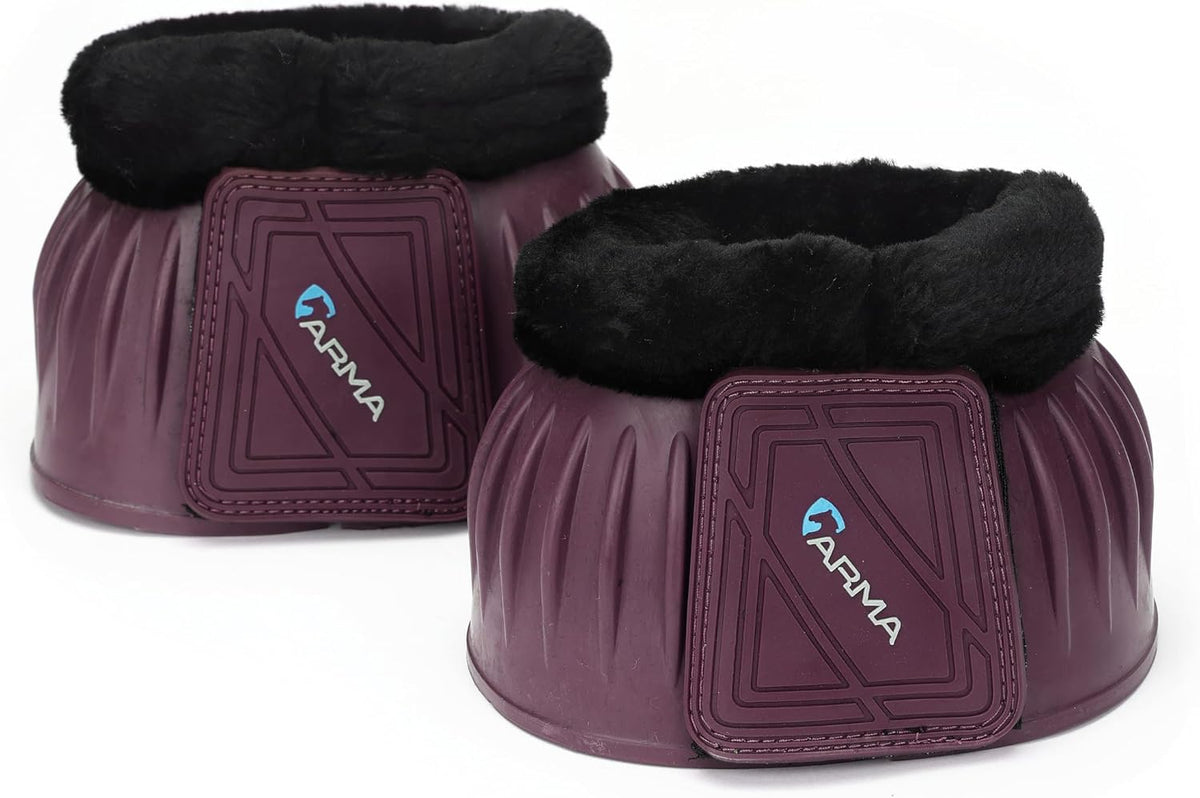 Shires Arma Overreach Fleece Bell Boots - Durable Gum Rubber with SupaFleece Trim and Double Velcro Black/Full - Image 9