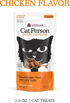 Cat Person chicken and pumpkin cat treats bag showcasing the authentic low calorie formula