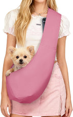 YUDODO Fashion Dog Sling Carrier for Small Dogs Lightweight Crossbody Pet Bag with Safety Strap, Pocket Storage, Machine Washable, Comfortable Travel & Outdoor Sling up to 9 lbs Black - Image 10