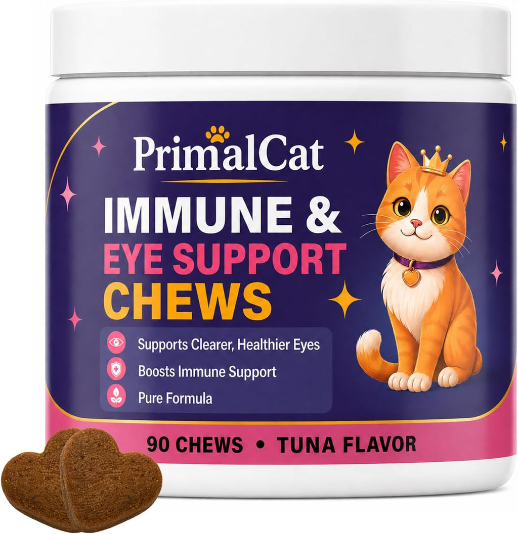 Ohiwgn PrimalCat Immune and Eye Support Chews front view for cat wellness supplement online