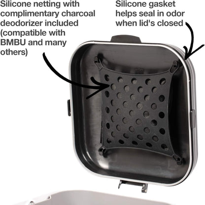 Side profile of PetFusion portable dog poop trash can