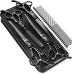 Dog Grooming Scissors Kit with Safety Round Tips, GLADOG Professional 6 in 1 Grooming Scissors for Dogs, Sharp and Heavy-duty Dog Grooming Shears for Dogs Cats Pets - Image 10