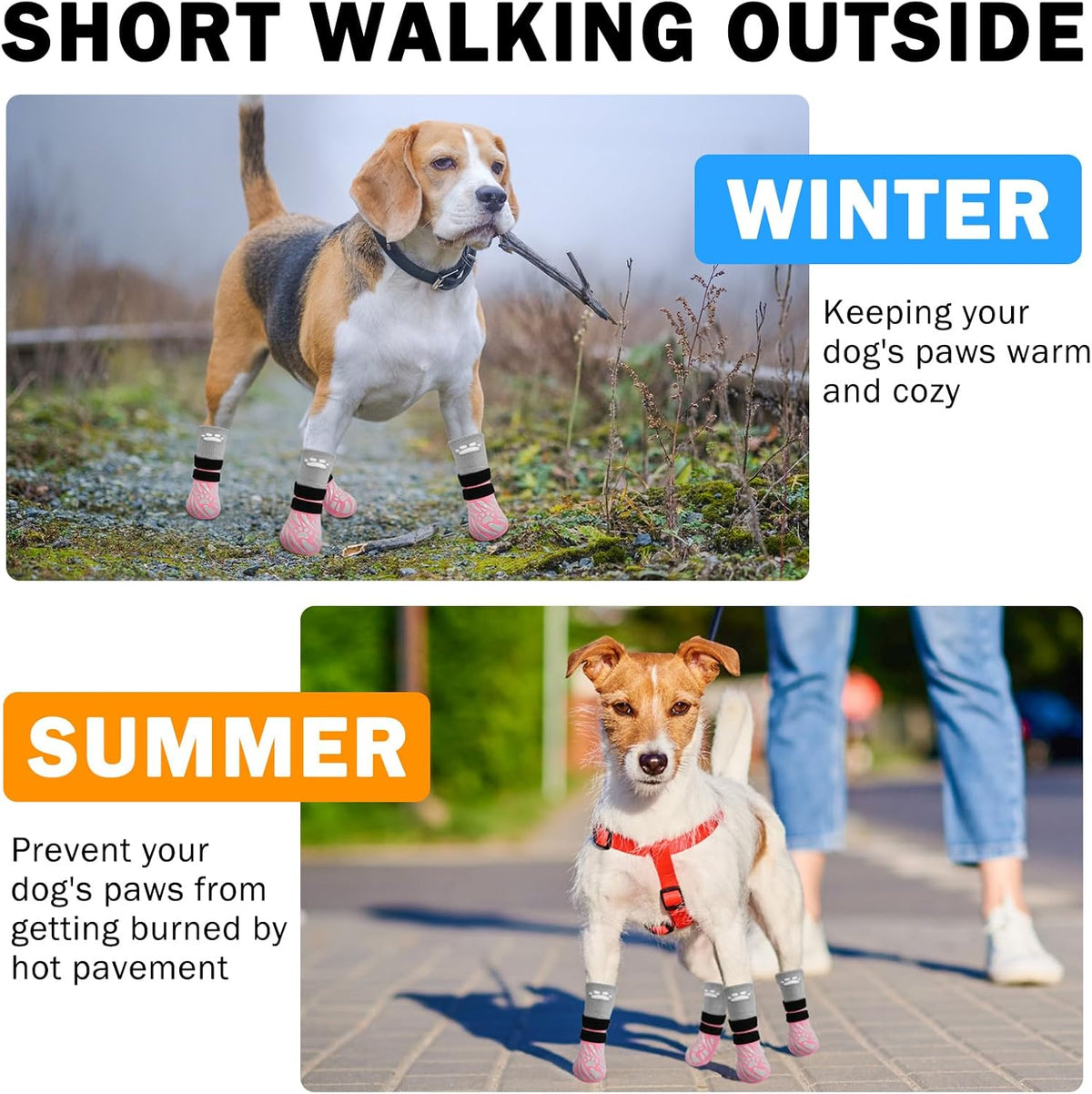 Instructions for wearing Scenereal dog paw protectors