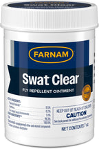 Farnam Swat fly repellent ointment clear 7 ounce front view jar