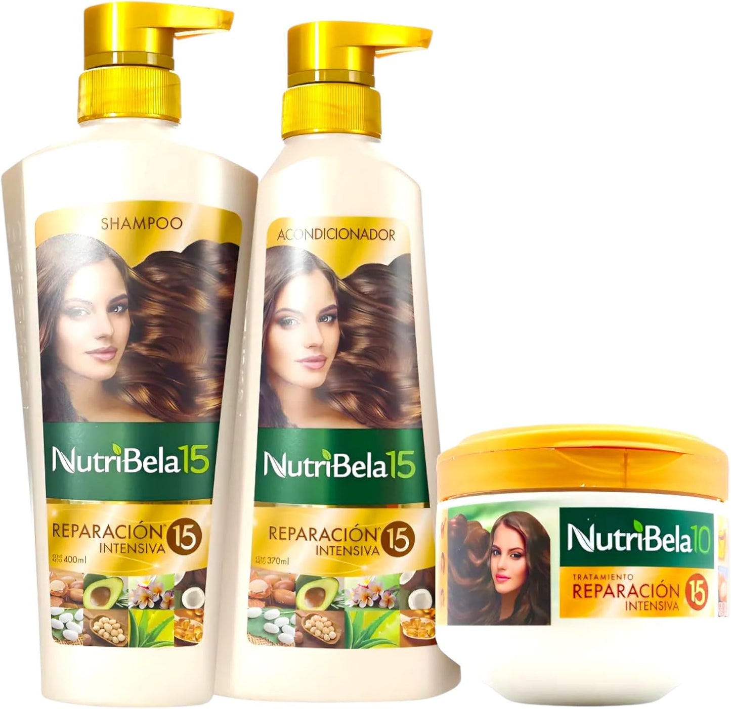 Nutribela 15 Reparacion Intensiva Hair Care Kit front view