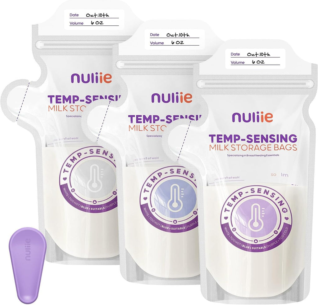 Nuliie 100pcs Temp-Sensing Breastmilk Storage Bag front packaging