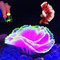 Besimple aquarium coral ornament front view showing vibrant purple silicone structure.