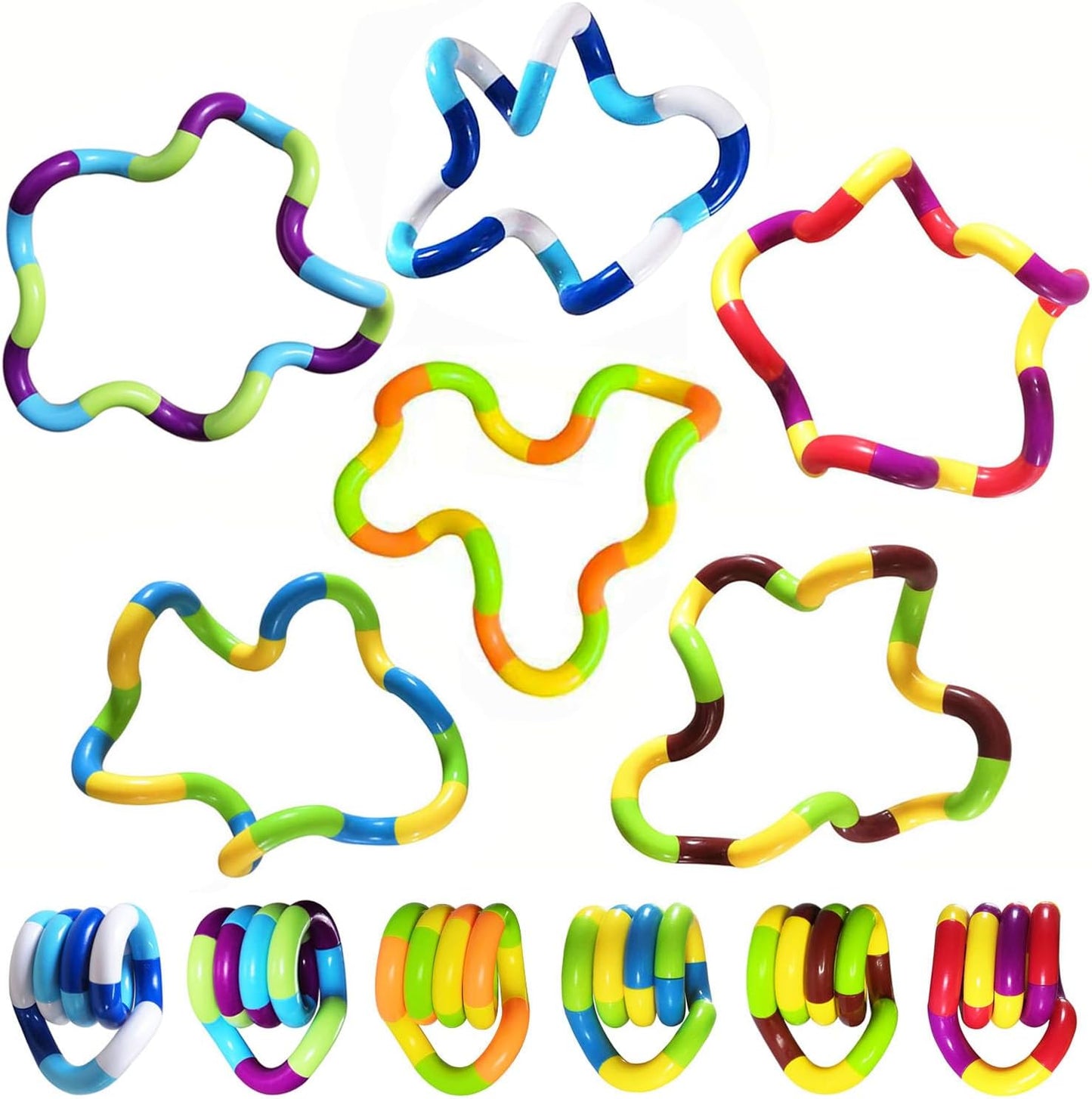 Generic sensory fidget twisty toys 6 piece set front view