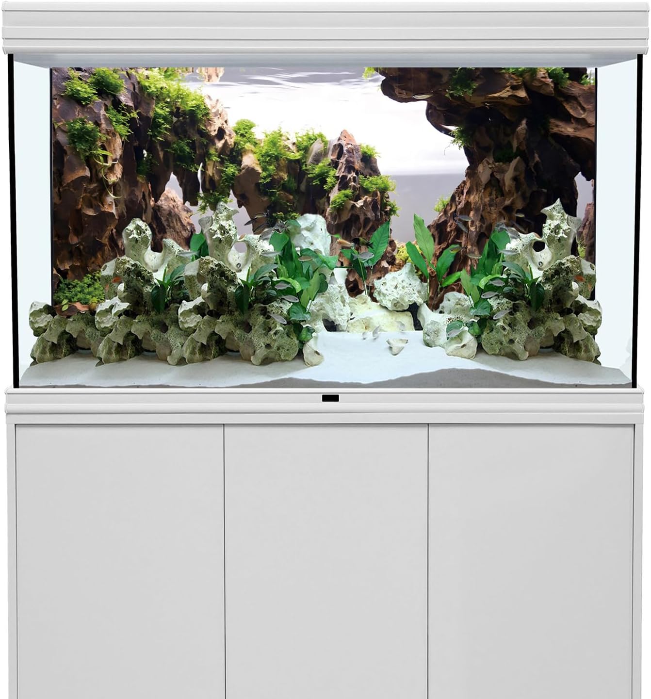 Detailed dragon stone pattern on the premium vinyl aquarium backdrop