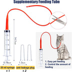 Set of 8 FR red rubber feeding tubes for neonatal animals