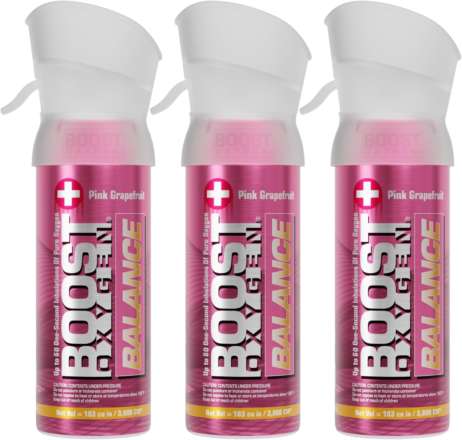 Boost Oxygen Pocket Size Balance Pink Grapefruit 3 Liter Canister front view