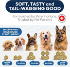 Petsology anti shedding and hot spot treatment chews for dogs in a bowl