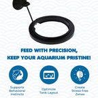 Round black fish food ring container for small fish