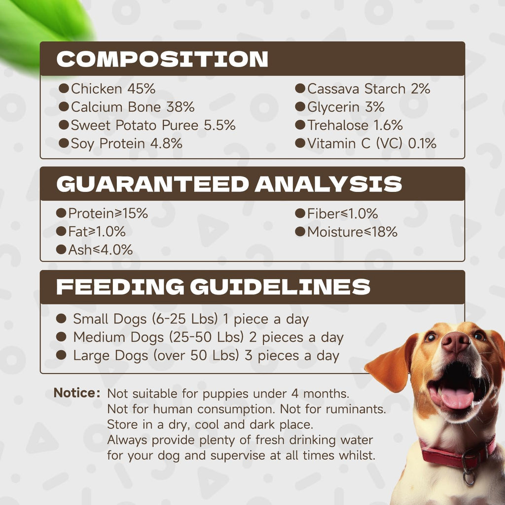 High-protein chicken jerky wrapped around calcium core detail view