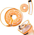 Mariyago Inflatable Dog Cone Collar front view in orange citrus design showing the clear protective outer shield.