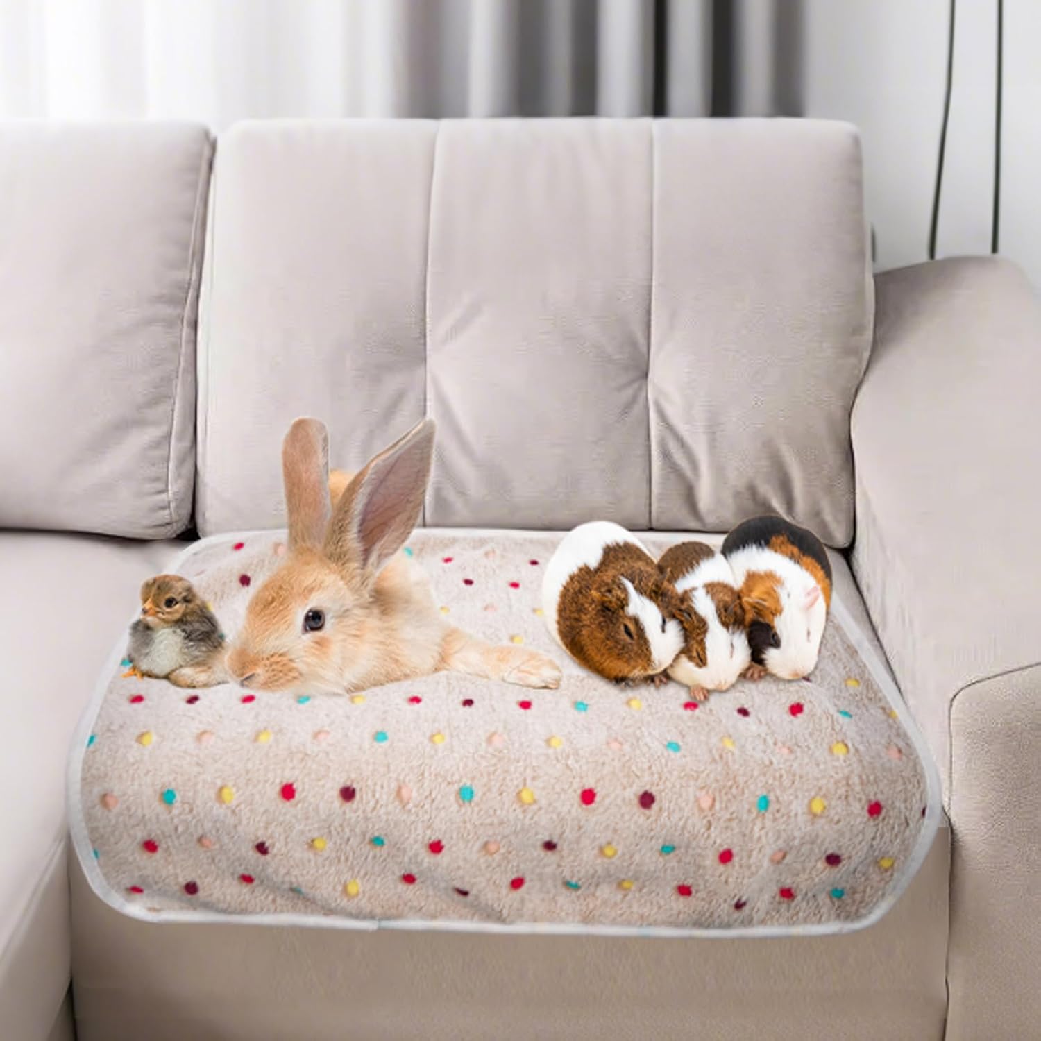 Folded washable fleece mats for easy storage