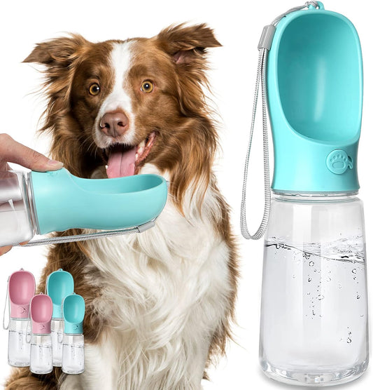 Kalimdor portable dog water bottle front view blue pet dispenser