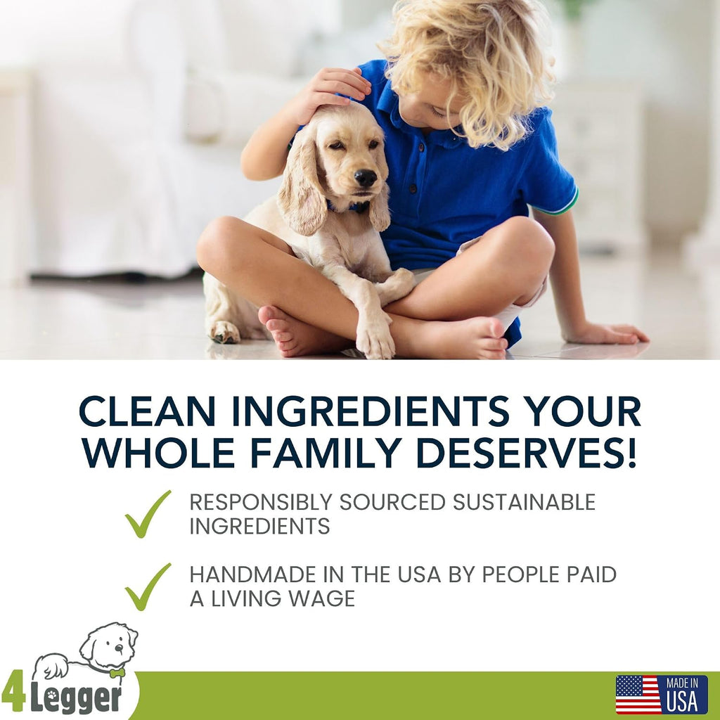 Hand holding 4Legger natural dog shampoo bottle