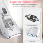 Gooad white rechargeable pet clippers being cleaned under water