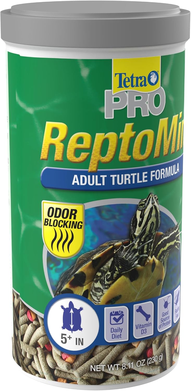 Tetra aquatic turtle food bottle side ingredients