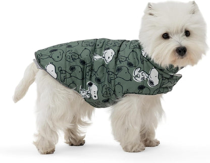 Berkshire Blanket Snoopy dog apparel showing the adjustable hook and loop belly closures