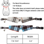 Boy Cat Collar Breakaway with Bell, Blue Plaid Cat Shirt Collar - Image 6