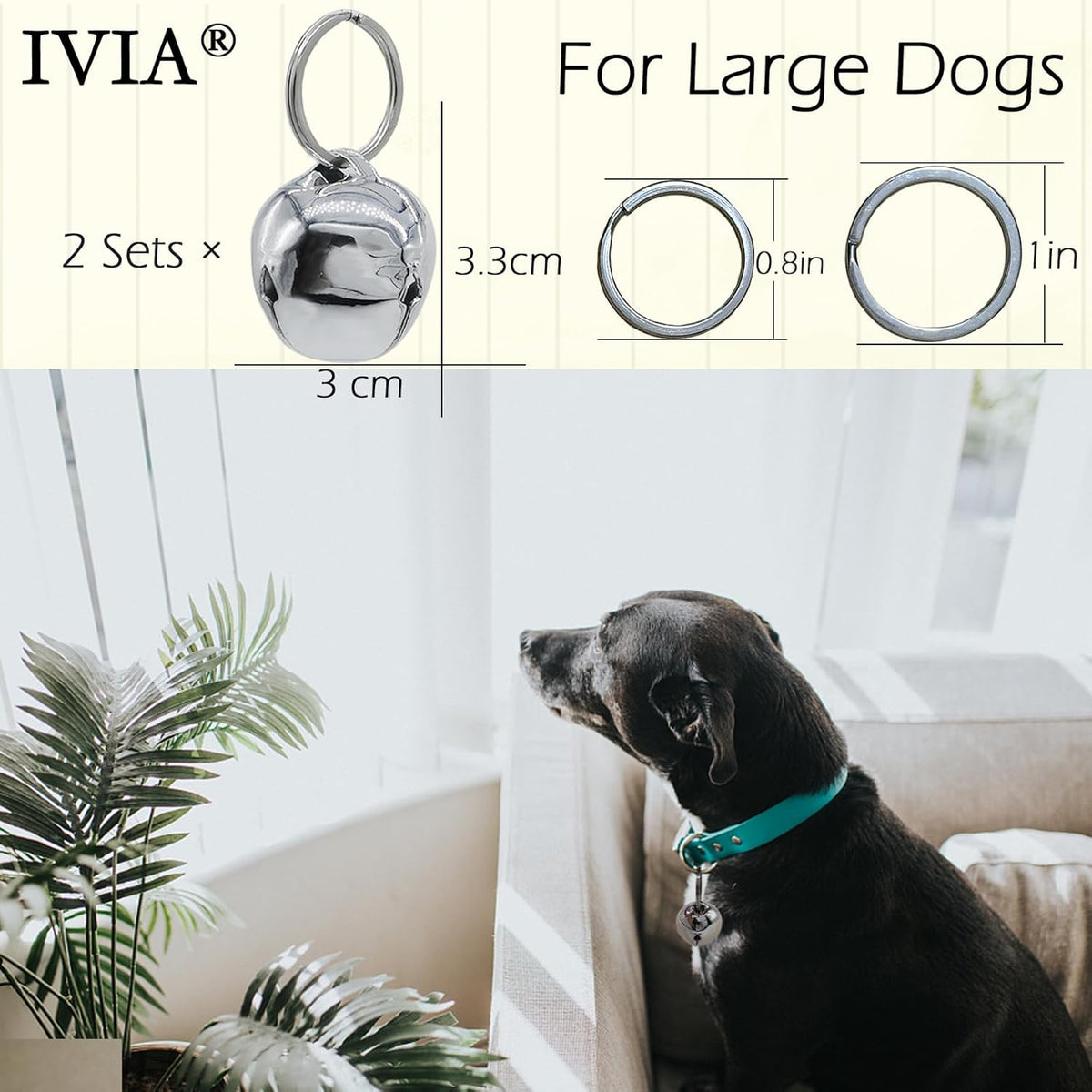 Handmade silver collar bells for pet tracking