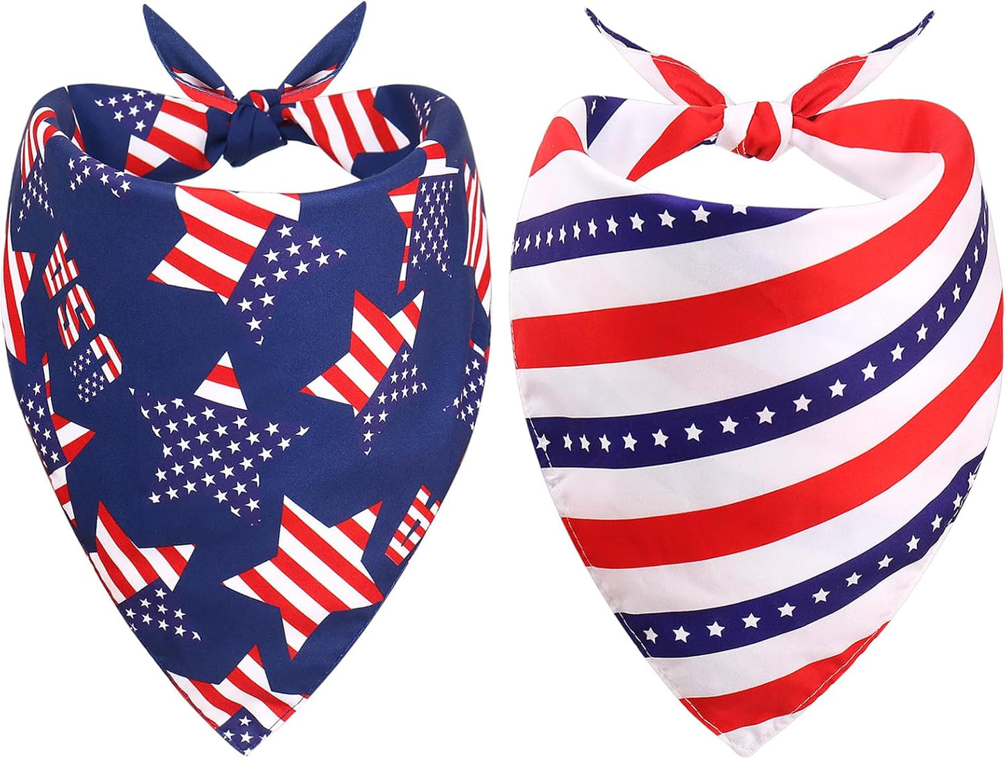 SZEE 4th of July Dog Bandanas 2 Pack front view on a large dog.