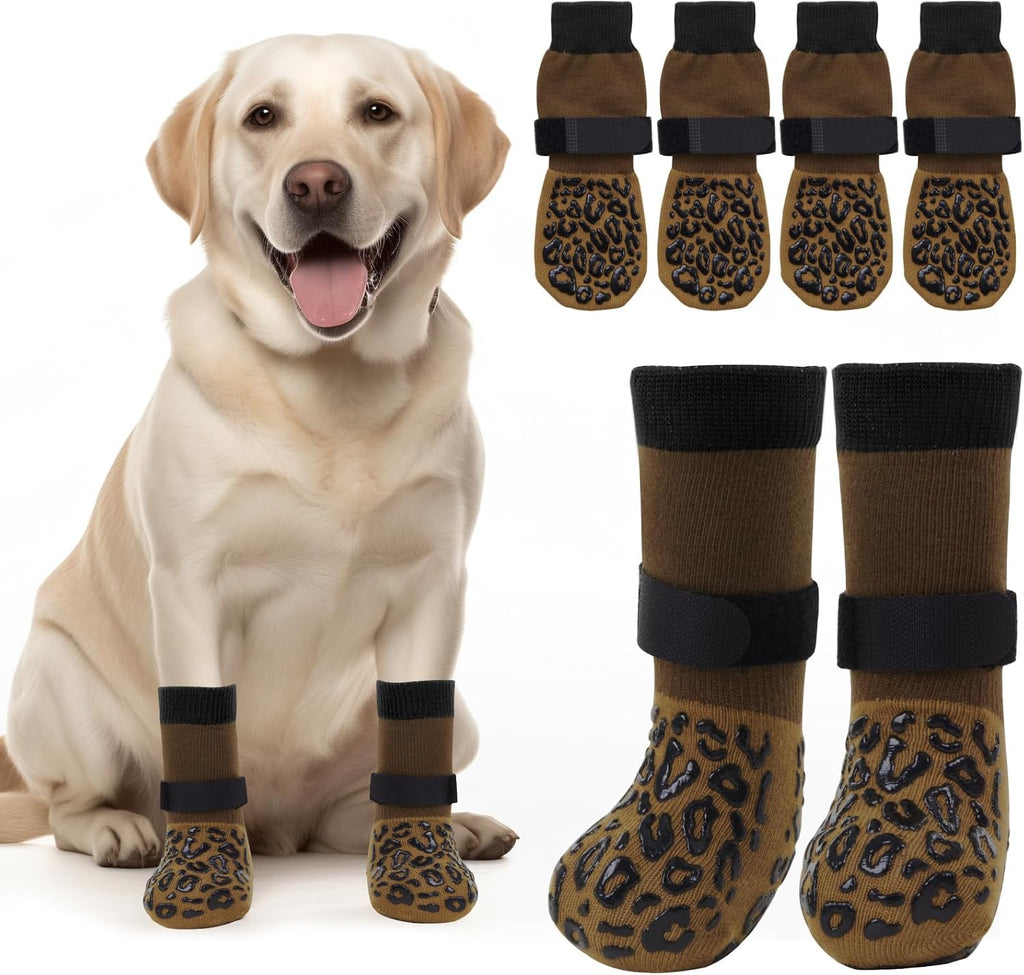 PICK FOR LIFE Non Slip Dog Socks with Grippers Prevent from Licking Paws,Anti-Slip Dogs Grip Socks for Senior Dogs on Hardwood Floor(Grey,2Pairs,L) - Image 10