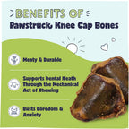 Pawstruck beef knee cap chew bones in packaging