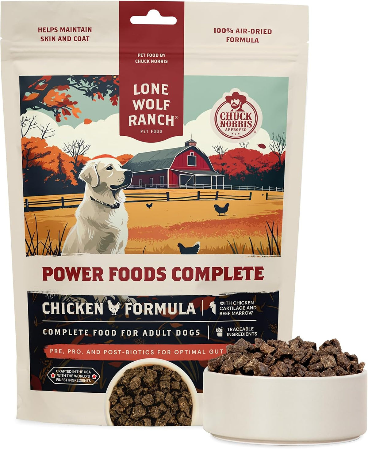 Chuck Norris Power Foods Complete Air-Dried Dog Food with High Protein, Superfoods, and Glucosamine (Beef, 24oz) - Image 10