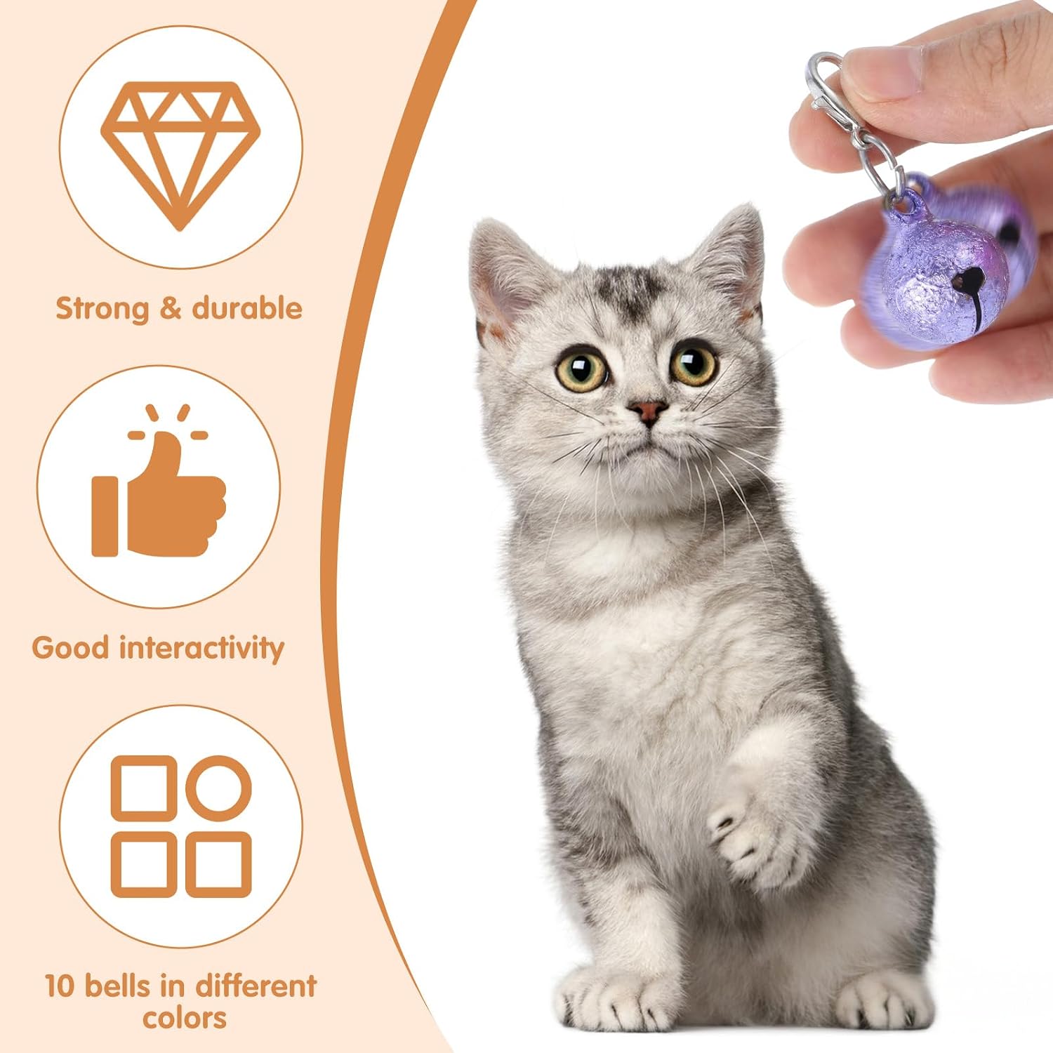 A small puppy wearing a collar accessorized with a bright pink Exclaith pet tracking bell.
