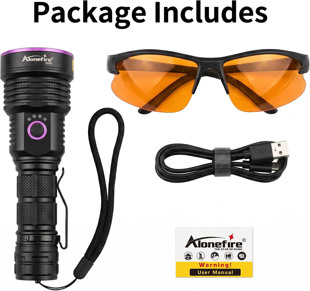 Alonefire SV43 ultraviolet device demonstrating reverse charging capabilities as an emergency power bank.