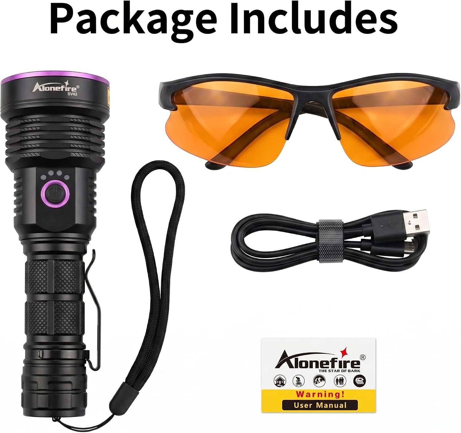 Alonefire SV43 ultraviolet device demonstrating reverse charging capabilities as an emergency power bank.
