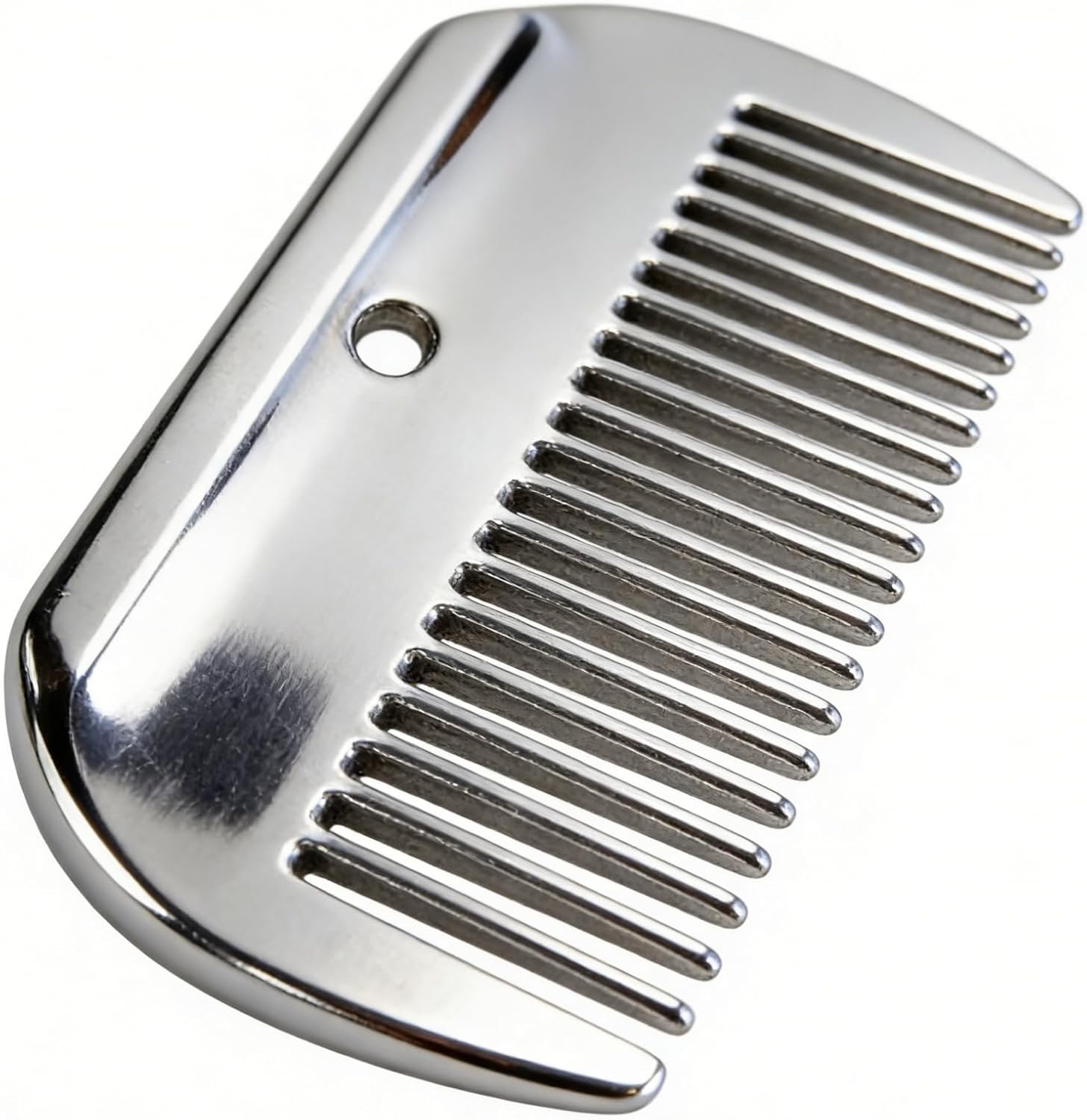 Top view of two silver aluminum alloy horse grooming combs