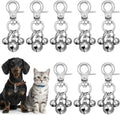 Cobee silver pet training collars charm front view showcasing eight pieces of triple jingle bells with quick release lobster clasps
