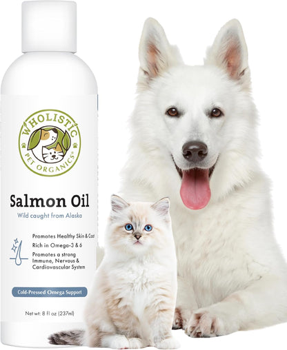 Wholistic Pet Organics Wild Alaskan Salmon Oil for Dogs and Cats - Omega 3 Fish Oil for Dogs & Cats - Cat & Dog Skin and Coat Supplement for Heart, Joints - DHA, EPA Omega 3 Liquid Food Topper - 16 oz - Image 11
