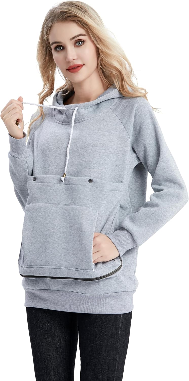 Pet Cat Dog Pouch Hoodie Small Animal Carrier - Kitten Puppy Pouch Sweatshirt Holder Fleece Unisex Hoodies Navy - Image 13