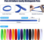 Color-coded nylon pet ID collars and record charts from the REDDOUDOU neonatal care set.