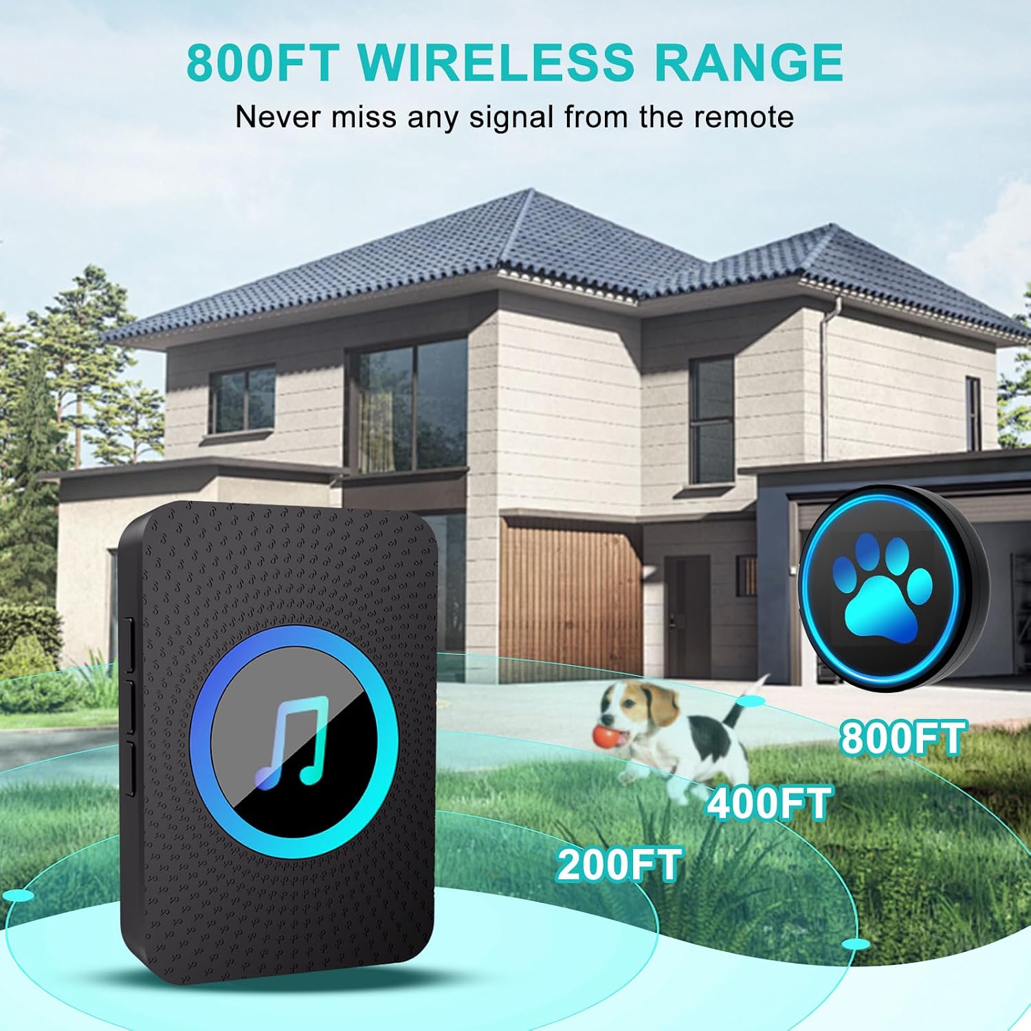 Close up of Yoiilifee waterproof doorbell button for dogs