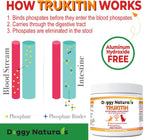 USA imported Trukitin oral powder supplement with calcium carbonate and chitosan facts.