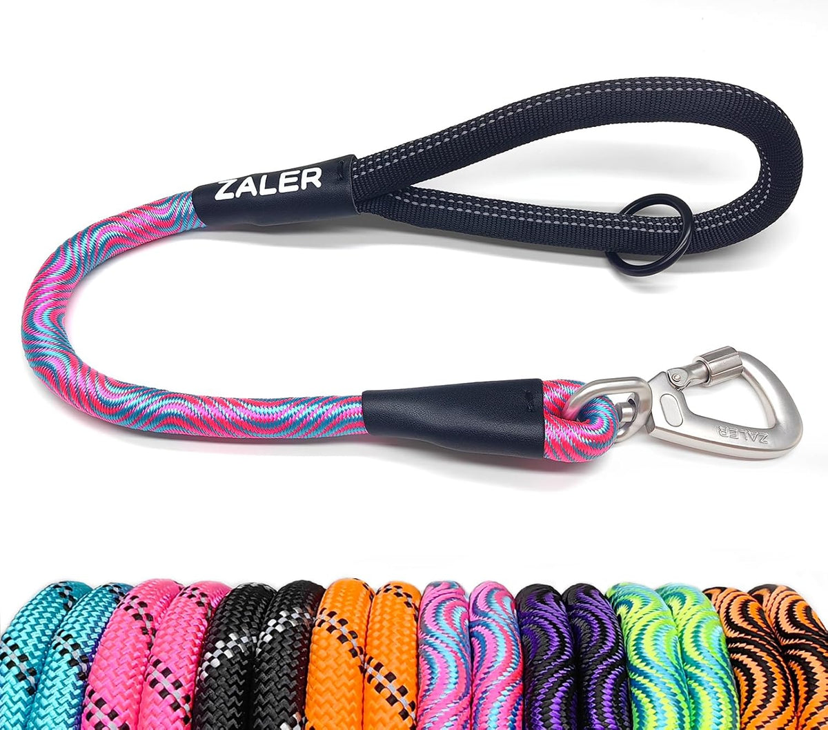 ZALER Short Dog Leash, 18 Inches Rope Traffic Leashes for Dogs, Reflective Dog Lead with O-Ring, Heavy Duty Pet Leash for Large and Medium Dogs (18'' Black) - Image 14