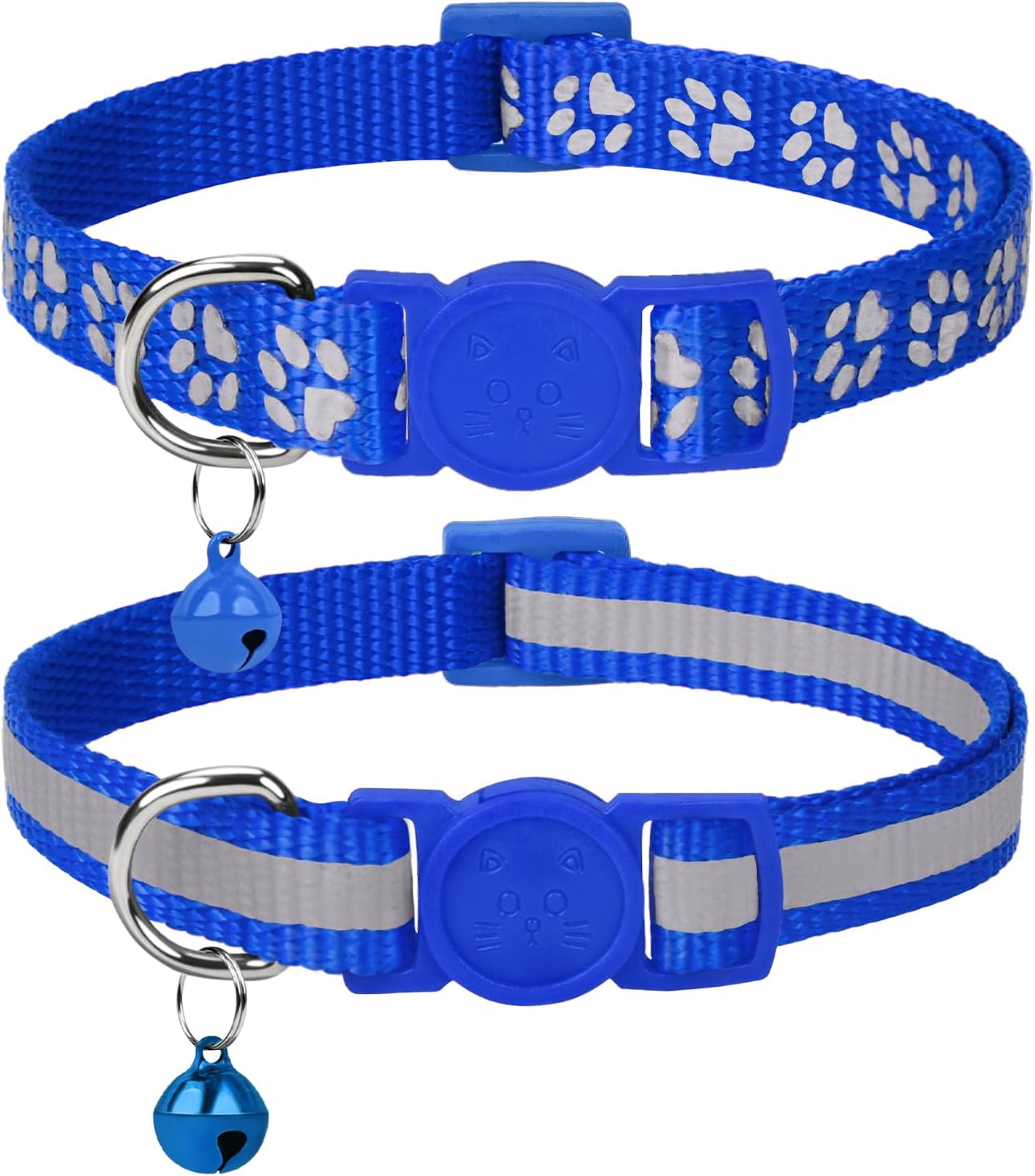 Packaging view of the authentic USA imported Taglory reflective breakaway cat collar two pack in orange colorway.